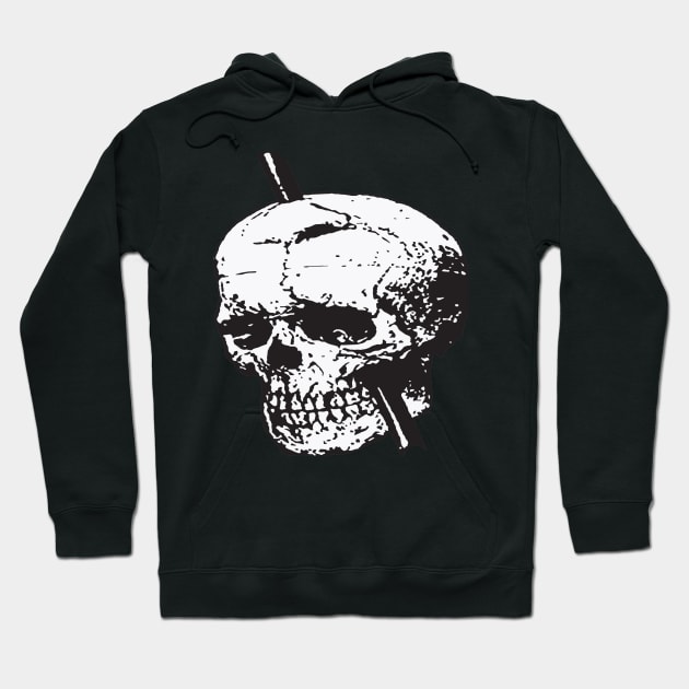 Black and White Skull of Phineas Gage With Tamping Iron Hoodie by taiche